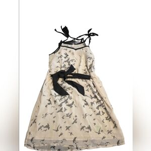 Indulge Sleeveless Seagull Print Mini Dress With Belt Size Small